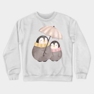 Cute umbrella penguins Crewneck Sweatshirt